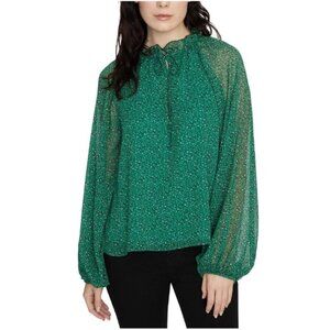 Sanctuary Green Animal Print Long Sleeve Top Size Medium